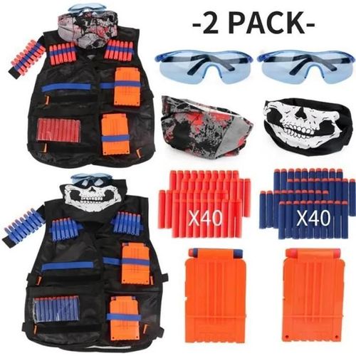 Multicolore - Gilet Tactique Pimpimsky 2 Pack Nerf N-Strike Elite - Accessoires