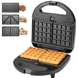 NIOR<br>1.8 KG - KotiCidsin Gaufrier multifonction, Croque Monsieur, Grill et Gaufrier 3 en 1, Grande Puissance de 750W, Noir