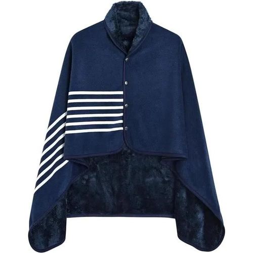 Femmes Ponchos Multiway Polaire Châles Wraps Hiver Chaud Doux Grosse Cape Avec Boutons Couverture À Carreaux Poncho Bleu Marine