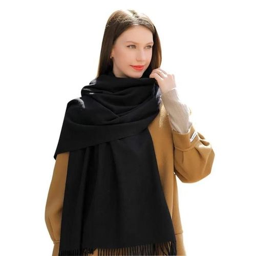Écharpe D\'hiver Pour Femme, Écharpe Chaude Et Douce, 200 X 70cm,Noir
