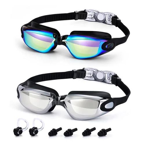2 Paires De Lunettes De Natation En Silicone Pour Adultes, Lunettes De Natation Pour Myopie, Lunettes De Natation Anti-Buée,