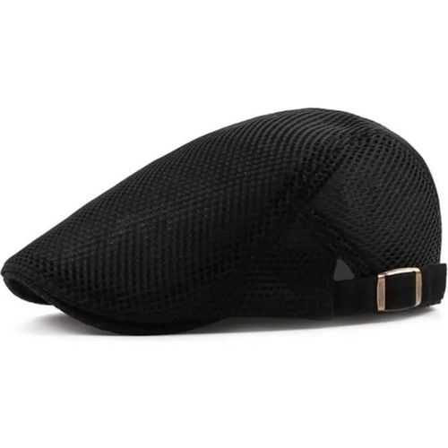 Casquette Plate Noire Pour Homme - Duckbill - Newsboy Cabbie Golf Ivy Hunting Caps - Polyester