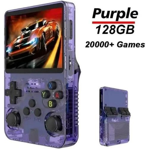 Console De Jeux Vidéo Rétro R36s - Purple - 20000 Jeux Intégrés - Écran Ips 3.5 Pouces