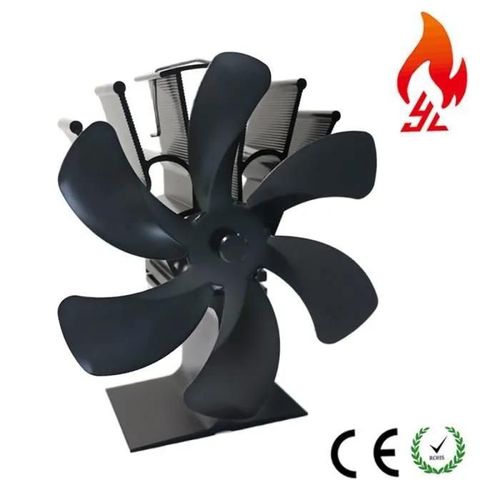 Ventilateur pour Poêle à bois 6 Lames silencieux automatique alimenté par la chauffage cheminées Écologique Économisez de l¿énergie