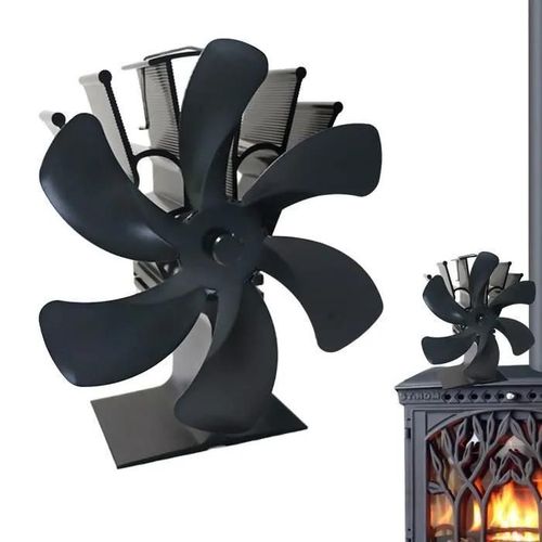 Grand poêle à bois à 6 lames, ventilateur écologique Ultra silencieux, pour une Distribution efficace de la c