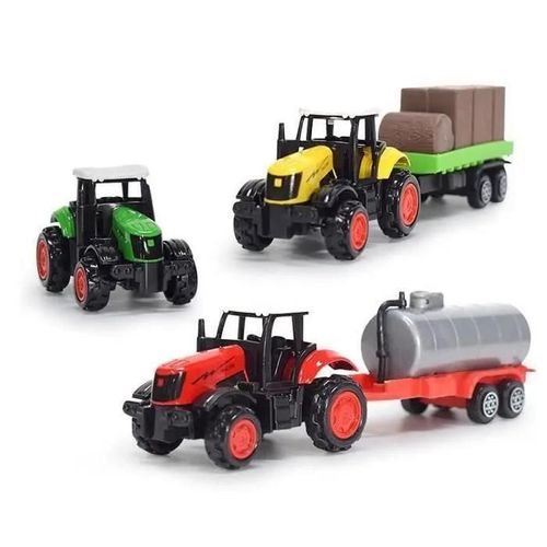 Jouets de tracteur agricole pour enfants avec remorques-ensemble de camion jouet en alliage et ABS 3 pièces