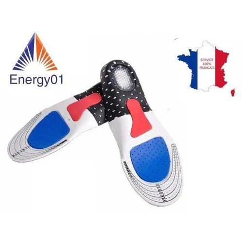 Energy01-2 Paires De Semelles Orthopédique Gel Amorti Les Chocs - Soulage Les Épines Calcanéennes - Taille 36 - 40