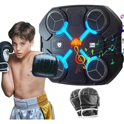 Machine De Boxe Musicale Pour Enfants- Cible De Boxe- 3 Niveaux De Vitesse Réglables- Avec Gants De Boxe