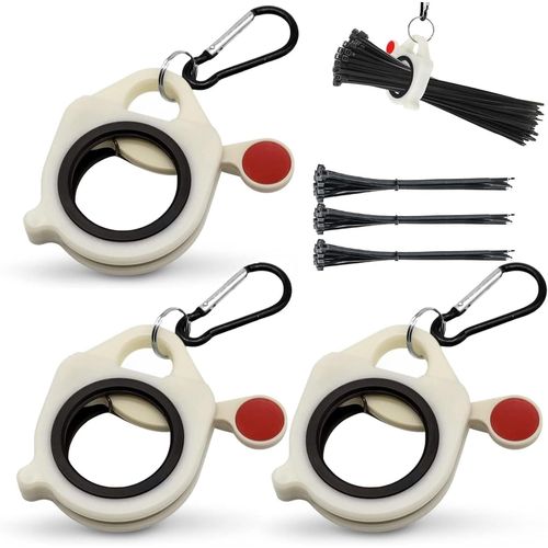 3 Pack Reusable Zip Ties Holder,Compatible with Most Zip Ties,Indoor and Outdoor Use