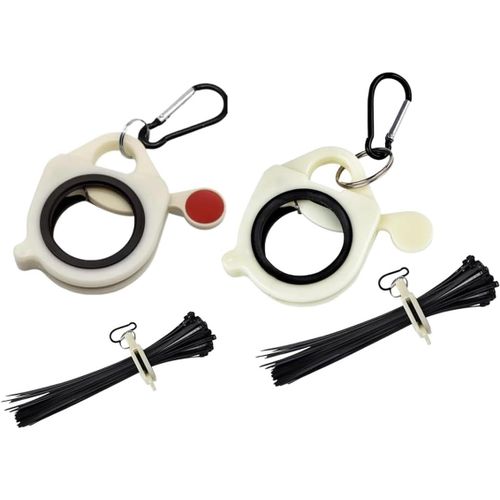 2 Pack Zip Ties Holder,Reusable,Lightweight for Indoor and Outdoor Use with 20 Zipper Ties