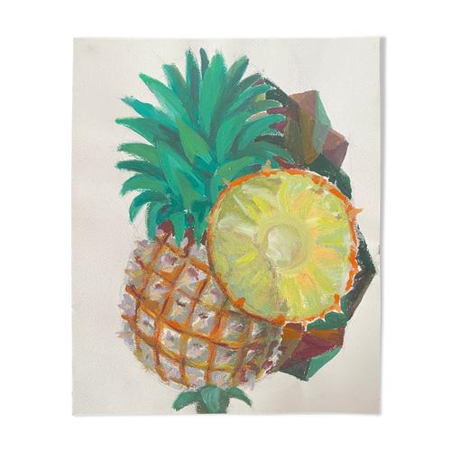 Gouache ananas Mat Bournoud Schorp multicolore