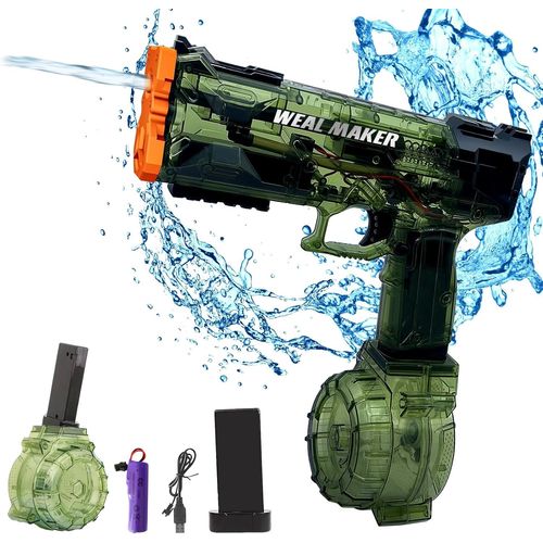 Pistolet À Eau Électrique,Pistols 25-32 Ft Avec Grande Portée,Bouton On Automatique Pistolets À Eau Jouets Pistolets Pour Enfants Adultes Été Piscine Fête Plage En Plein Air Vert