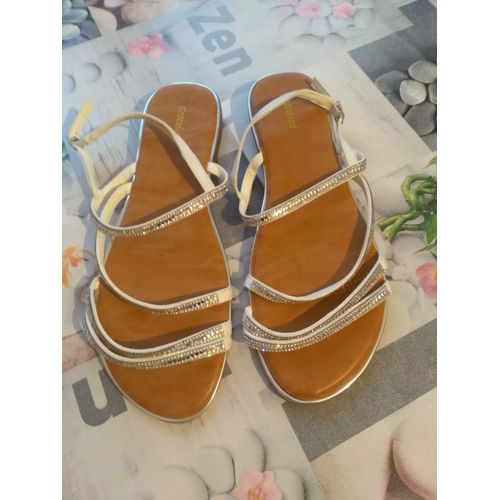 Sandales Neuves Pointure 42 Blanc Et Argent