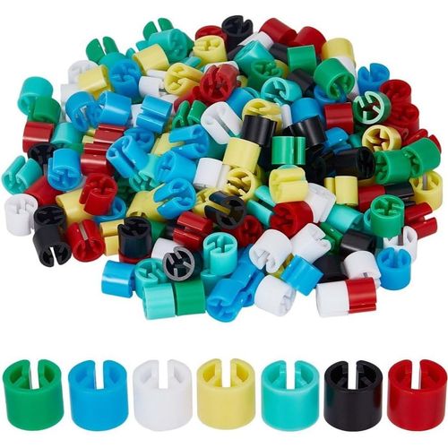 210 Pcs 7 Colors Hanger Markers Blank Labels Plastic Hanger Size Markers Assortment Kit Fit 9.5mm Rod For Clothes Snap Number Labels Accessories Coding