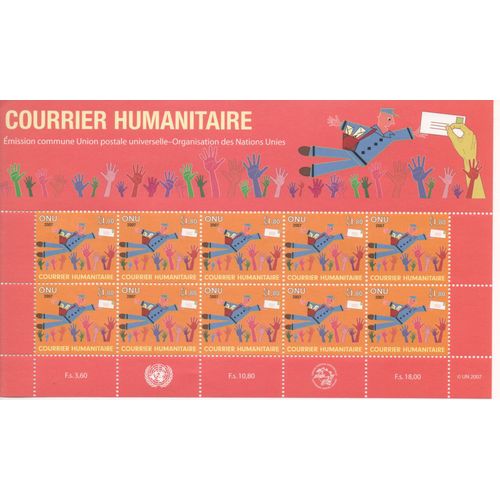 Nations Unies Timbre Courrier Humanitaire 2007