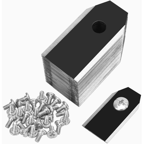 30 Pcs Universal Titanium Replacement Blades + 30pcs Screws for All Husqvarna Automower Gardena Robot Lawnmowers (3g-0.75mm) in Black