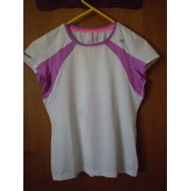 Tee-Shirt De Sport Femme Blanc Et Rose New Balance Taille S