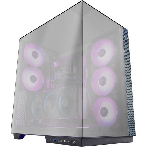 Mc-3Gfpro, Boîtier Gaming Atx, Triple Verre Chromé, 2X Ventilateurs Argb 120Mm, Montage Vertical Des Cartes Graphiques, Tour Pc Avec Support Watercooling Jusqu'À 360Mm, Fibre De Ca[HUB6110607]
