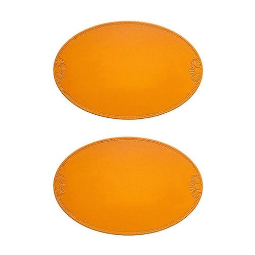 Set De Table Rétro En Pu Style Français Européen Tapis D'isolation Ovale Ins Tapis De Table À Manger Occidental Imperméable Et Résistant À L'huile Home H