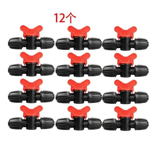 Raccords de vanne d'irrigation goutte à goutte de 1/2 po, 12 pièces Vanne d'arrêt cannelée de 1/2 po pour tube d'irrigation de 1/2 po pour système de jardin