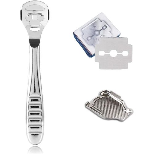 Anwxai-Râpe À Pied Pédicure,Callus Shaver Rapeuse Pieds Anti-Callosités,Coupe Cors,Rasoir Pour Talons,Peaux Dures Etmortes En Acier Inoxydable Avec 10 Lames,Outil De Soin Des Pieds 