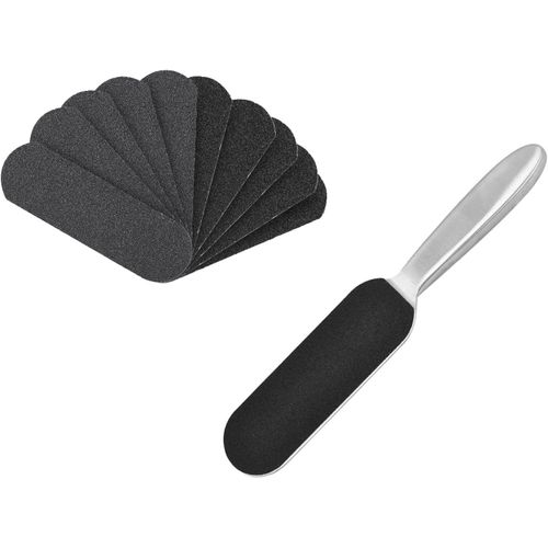 Anwxai-Rappe Pieds Pédicure Professionnel En Acier Inoxydable Avec 20 Feuilles De Papier-Lime Pied Double Face Pour Éliminer Callosités Et Peaumorte Design Ergonomique Pour Soin Des Pieds À Domicile 