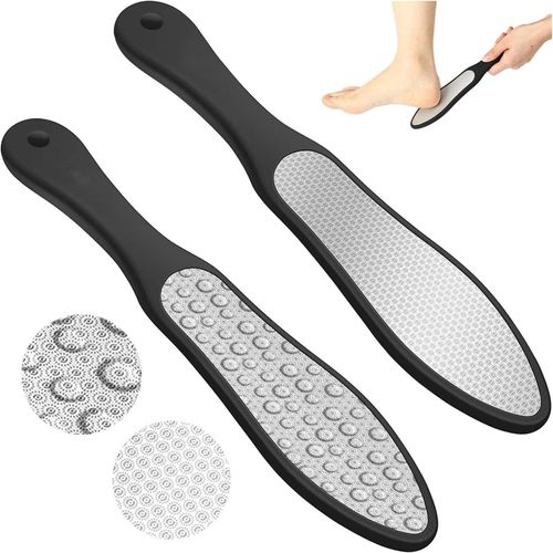 Anwxai-Rapeuse Pieds,Rape Pied,Rape Pieds,Rappe Pieds Pédicure,Râpe Pied,Lime Pied Acier Inoxydable Double Face Pour Peauxmortes Et Callus Peeling,Pedicure Professionnel Pour Pied-Black