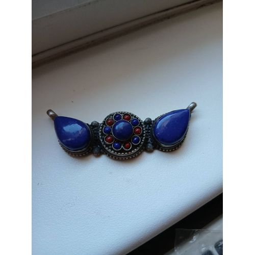 Pendentif Tribal Pierres Bleues