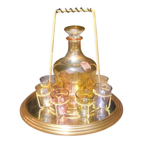 Service  Liqueur De La Verrerie De Monaco Vintage Annes 60 Multicolore