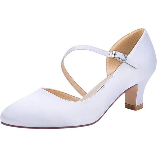 Anwxai-Chaussure Ivoiremariage Femme Hc2002 Escarpins Vintage Talon Stain Bout Fermé Strappymary Janes