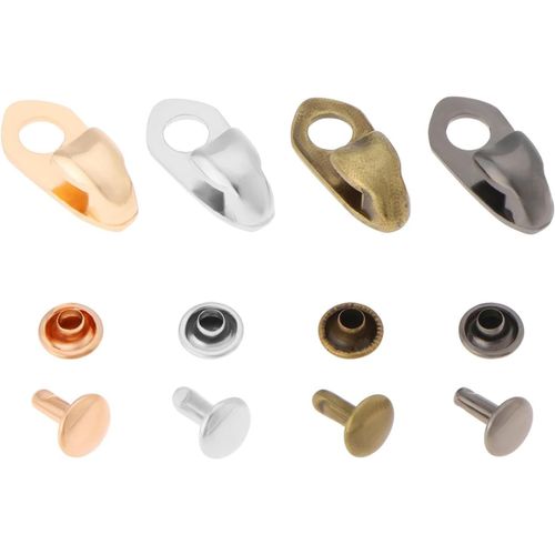 Anwxai-20 Sets De Boucles De Lacets De Chaussures De Randonnée En Alliage D'aluminium Boucles De Lacets De Bottes À Trou Unique Avec Rivets Pour Bottes D'escalade Connecteur De Sangles