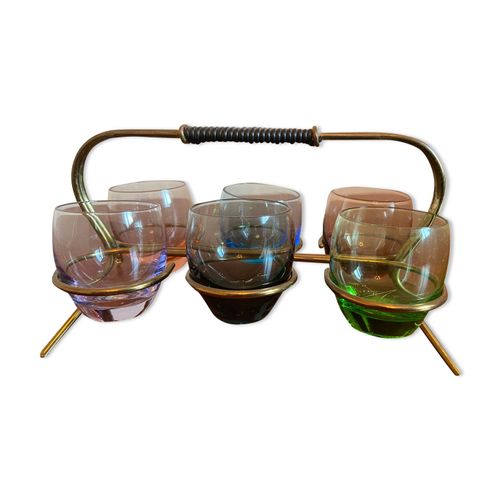 Service  Liqueur Vintage 1960 Multicolore