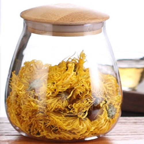 Anwxai-800ml Boîtes Et Coffrets À Thé Et Café Bocal De Rangement En Verre Avec Couvercle En Bois,Boîte De Thé Ou Récipient Grains Café(800ml)