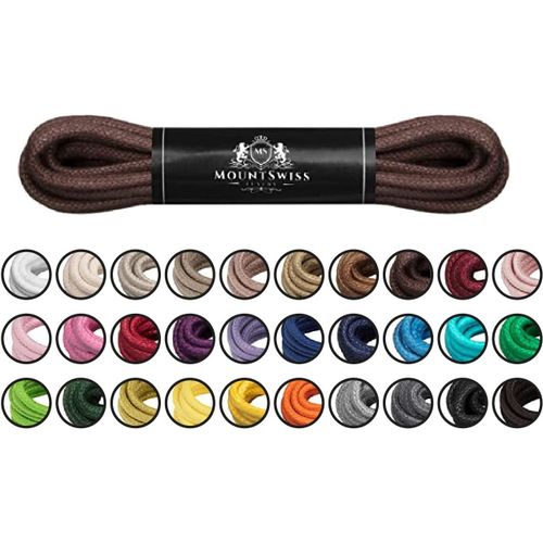 Anwxai-Lacets Ronds Cirés Coton¿Tailles 45 À 120cm¿Diamètre 2 & 3mm¿Résistants & Déperlants¿Pour Chaussures Cuir,Ville,Bottes,Baskets,Boots¿Unisexe¿Couleurs Variées