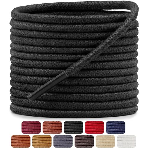 Anwxai-2 Paire Lacets Cirés Ronds Pour Chaussures Habillées,Lacets Pour Chaussures De Ville,Habillées,Remplacement Lacets,Épaisseur 2,5mm,Lacets Business,Boot Bottines Lacets