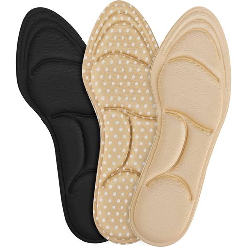 Anwxai-Lot De 3 Paires De Semelles Intérieures Pour Talons Hauts Debout Toute La Journée Chaussures Trop Grandes Et Amples Semelle De Protection Pieds De Voûte Plantaire Doublure Rechange Homme Femme