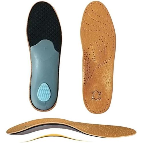 Anwxai-Semelles Orthopédiques Unisexes En Cuir Pour Pied Plat-Soutien De La Voûte Plantaire-Coussinets Orthopédiques Pour La Correction De La Santé Des Jambes De B?uf 