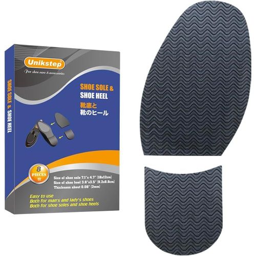 Anwxai-2 Paires(8 Pièces)Semelle En Caoutchouc Pour Réparation De Chaussures Et Feuilles De Talon,Coussinets De Protection Antidérapants Pour La Réduction Du Bruit De Remplacement Du Fond De La
