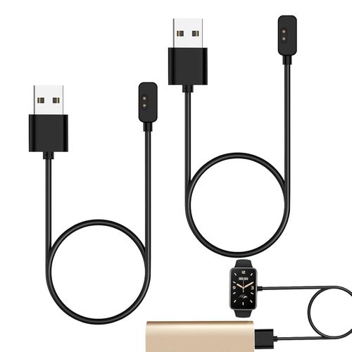 Anwxai-2 Piècesmagnétique Chargeurmontre Connectée,Compatible Avec Redmi Watch 3/2 Lite/Smart Band Pro/Mi Band 7 Pro,100cm Câble De Chargement,Accessoires Pourmontre Intelligente,Noir