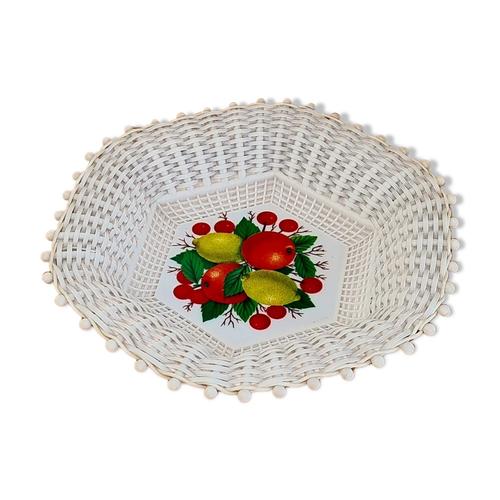 Corbeille scoubidou plastona vintage multicolore