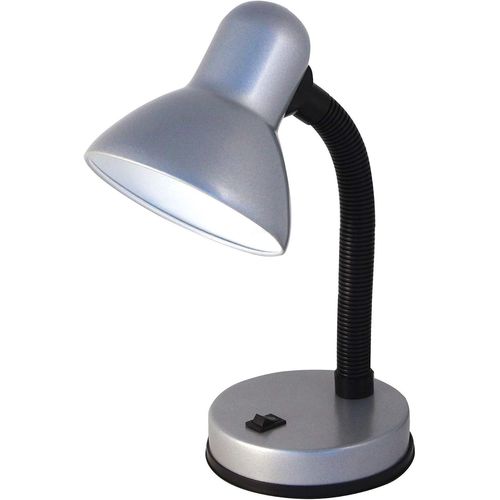 meimieshop-Tl1201-S Lampe Pince,Culot Pour Ampoule E27,Compatible Led,Bras Flexible,Avec Câble Et Interrupteur. En Métal. Pour Chambre D'Enfant,Bureau,Table De Nuit,Chevet,40 W,Argent