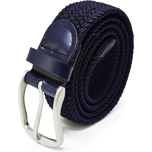 Meimieshop-Ceinture Élastique Pour Hommes Femmes : Ceinture Extensible Unisexe Ceinture En Tissu Tressé Extensible,Largeur 3,5cm,Longueur 90cm À 155cm,Bleu,145cm