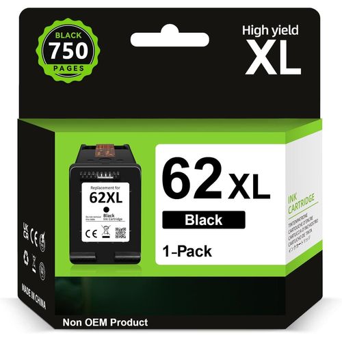meimieshop-Cartouche 62 Noir Xl,Encre 62 Xl Noir Remplacement Pour Cartouche Encre Hp 62 Noir,Cartouche Imprimante 62Xl Pour Officejet 200 250 5742 5740 Envy 7640 5540 5640 5544 5646 5548 5545 5547