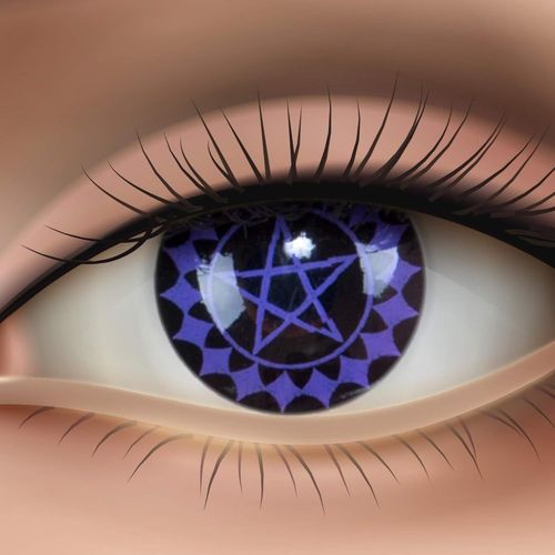 Meimieshop-Lentilles Couleur Cosplay-Manga,Anime Noir Violet Buttler Pour Halloween,Fantaisie,Carnaval + Étuis À Lentilles De Contact I 1 Paire(2 Pièces) I Sans Correction I 0,00 Dioptries 