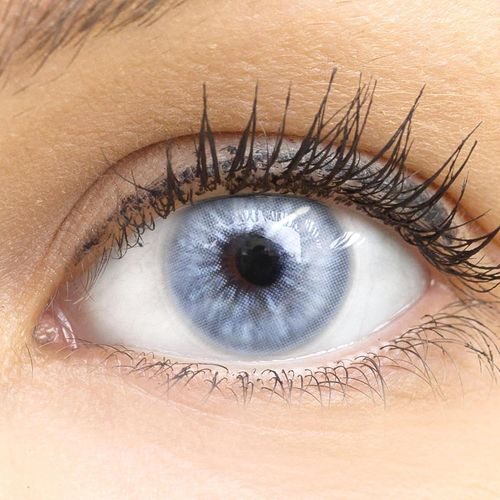 Meimieshop-Lentilles De Couleur Gris Naturelles Colorées Très Haute Opacité Almeria + Étuis À Lentilles De Contact I 1 Paire(2 Pièces) I 90 Jours I Sans Correction I 0,00 Dioptries 