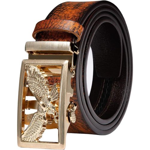 Meimieshop-Ceinture À Cliquet Pour Homme En Cuir Véritable Avec Boucles Automatiques