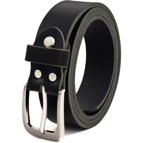 Meimieshop-Noir Ceinture En Cuir De Buffle Pleine,30mm De Largeur,Et Environ 3-4mm D¿Épaisseur,Pouvant Être Raccourcie,Pour Homme #Gsw300801