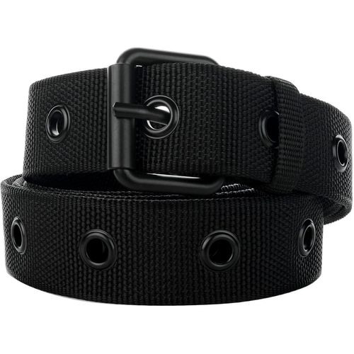Meimieshop-Ceinture Cloutée Pour Homme Taille 100-170cm Ceinture En Tissu Noir Unisexe