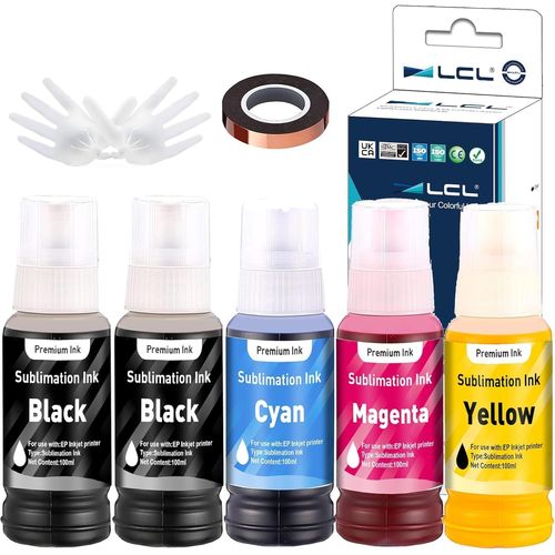 meimieshop-500Ml Recharge D'Encre À Sublimation Remplacement Pour Epson Ecotank Et-2700 Et-2750 Et-2751 Et-2756 Et-3700 Et-2850 For Heat Transfer Mug,Tumbler,T Shirts(Autofill/Upgrade Version/Icc Free)