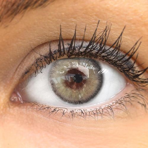 Meimieshop-Lentilles De Couleur Grises Naturelles Colorées Très Haute Opacité Mirel Gray + Étuis À Lentilles De Contact I 1 Paire(2 Pièces) I 90 Jours I Sans Correction I 0,00 Dioptries 